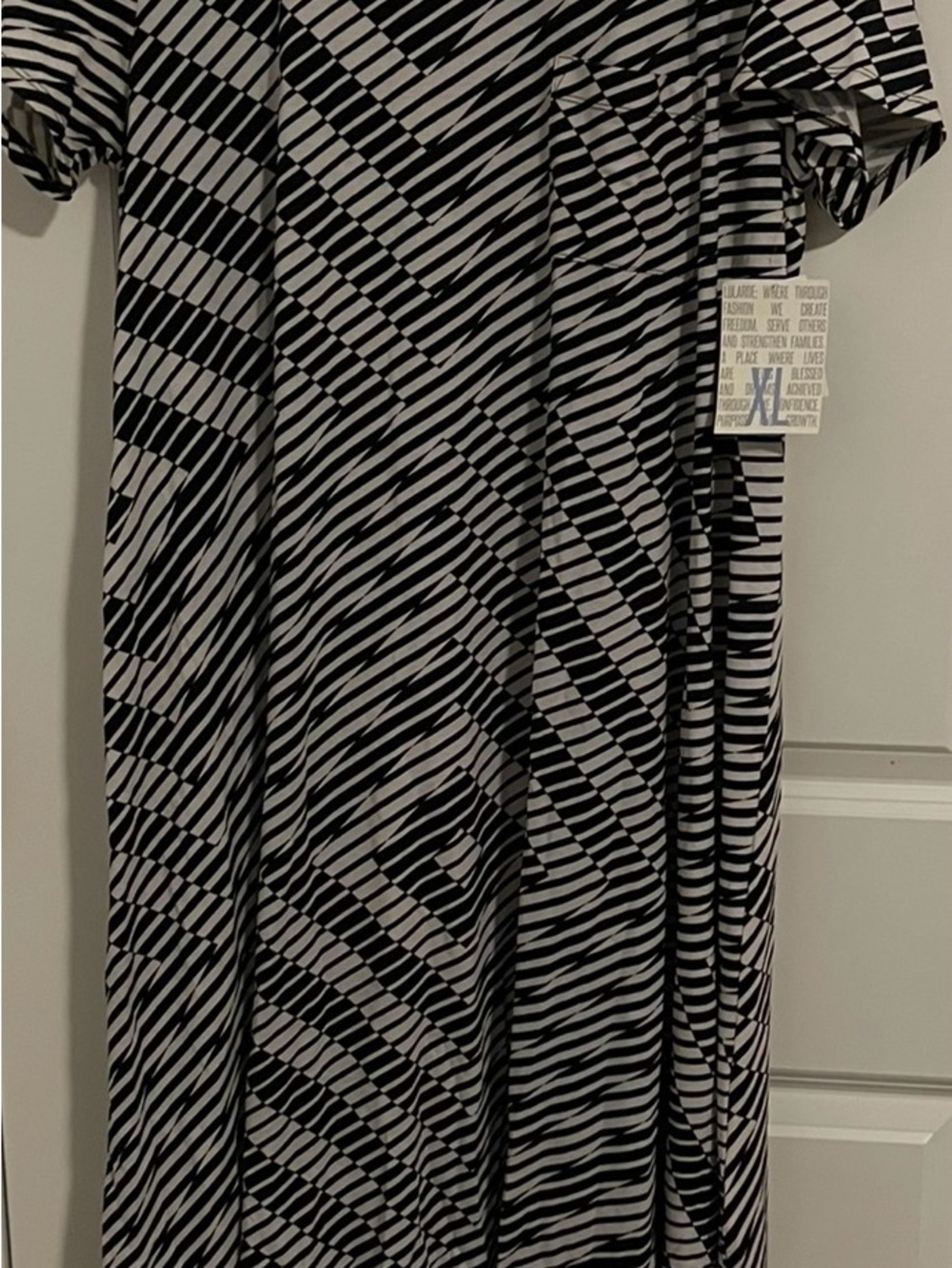 LuLaRoe Carly Black and Gray High-Low Dress